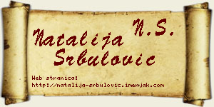 Natalija Srbulović vizit kartica